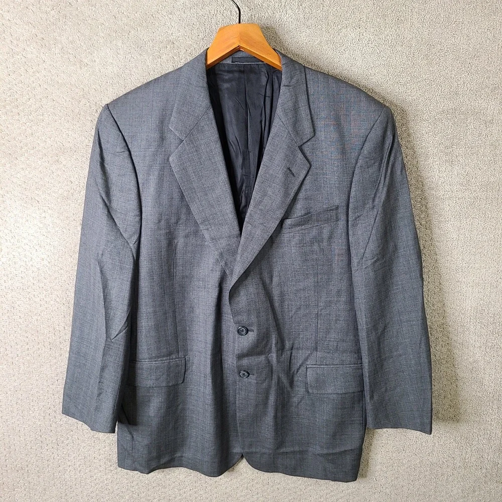 Louis Roth Jacket Mens 43R Gray Striped Blazer Two Button Formal Suit Coat‎